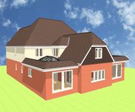 Rear extension building regulations plans in Brentwood view from rear