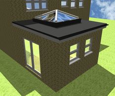 Pyramid roof lantern design for a flat roof in South Woodham Ferrers