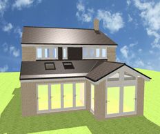 Plans for extension in Shenfield with pitched roof and vaulted ceiling