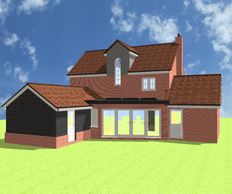 Rear extension built with pitched roof in Chelmsford, building regs.