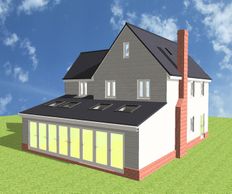 Maldon rear extension to house with pitched roof drawings