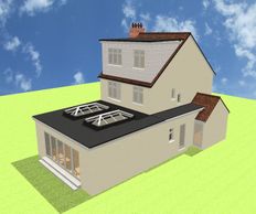 Rear extension planning permission with roof lanterns and bifolds