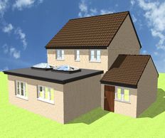 Rear flat roof extension building regulations plans with lantern